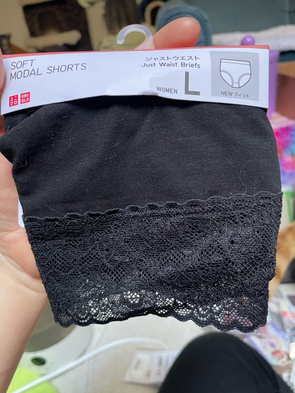 UNIQLO Women’s Boxer Briefs Black with Lace Trim